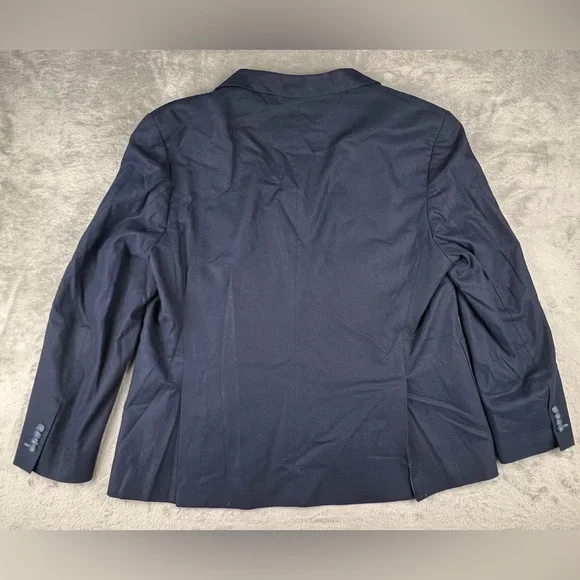 Mens Tailor Byrd Blazer Jacket 48R Navy Blue Linen Cotton 2 Button Sport Coat